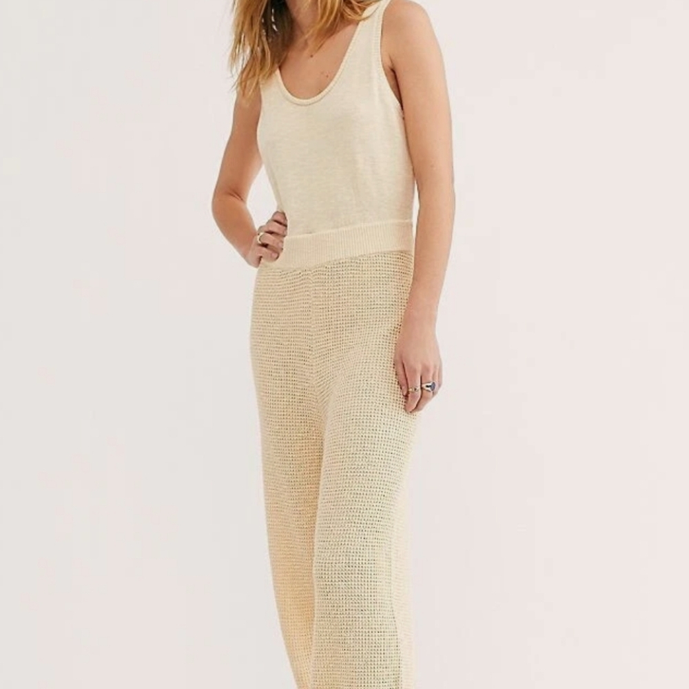 Free People FP Beach Vero Linen Blend Knited Jumpsuit, XS - Picture 4 of 15